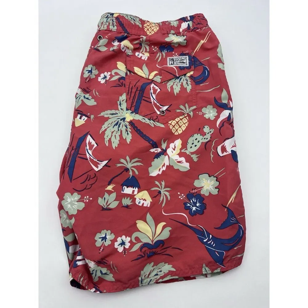 Polo Ralph Lauren Swim Trunk Board Shorts Men XL Aloha Hawaii Floral Beach Lined